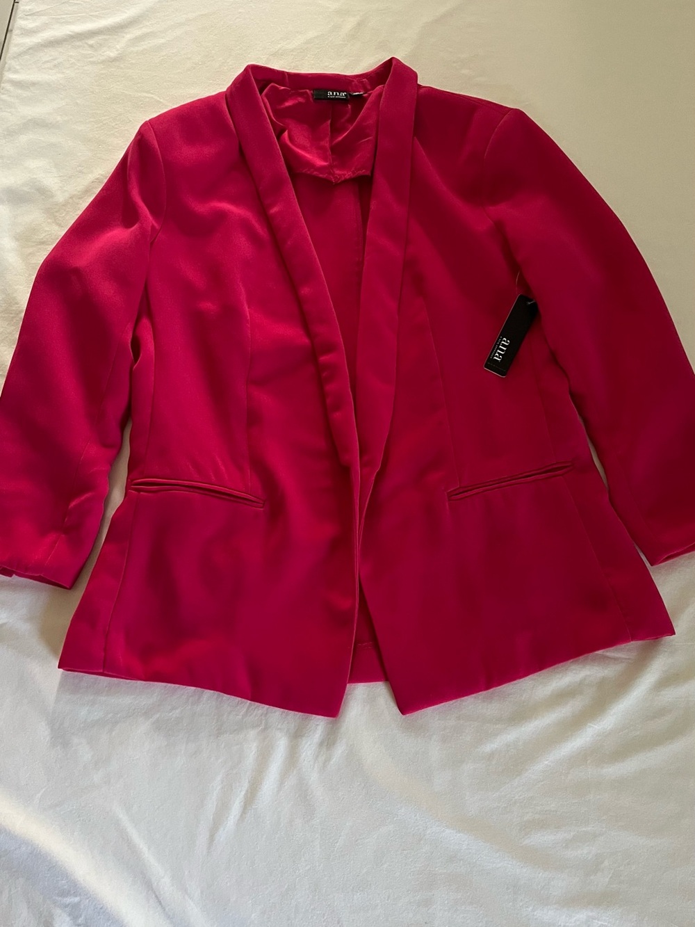 a.n.a Fuchsia Open-Front Blazer